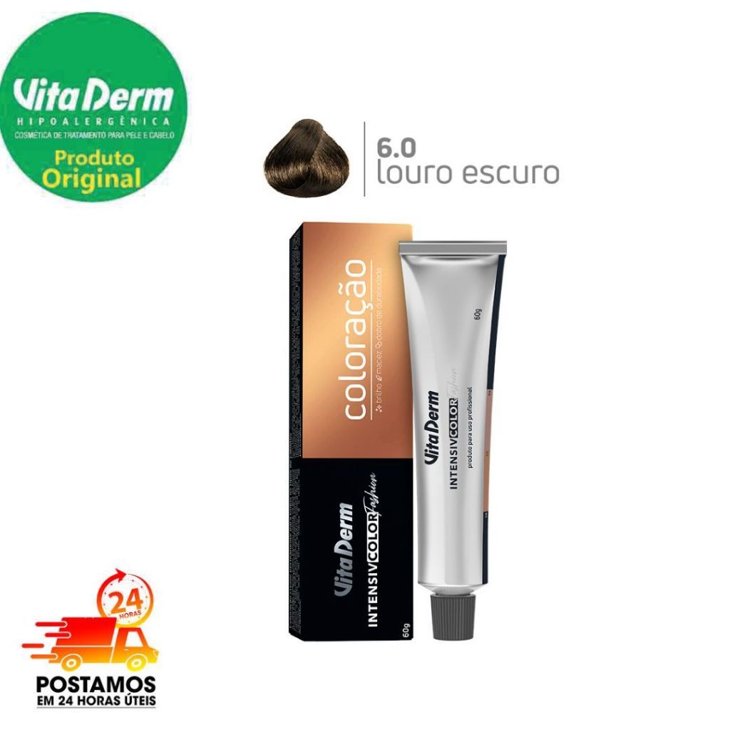 COLORAÇÃO VITA DERM 6.0 LOURO ESCURO – PROFISSIONAL COLORAÇÃO VITA DERM 6.0 LOURO ESCURO – PROFISSIONAL