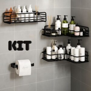 Prateleira Suporte Organizador Com Adesivos Parede Banheiro Cozinha Shampoo Sabonete Metal DMS - Oferta na Shopee