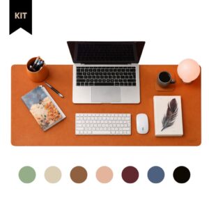 Kit Mousepad Deskpad Grande 90x40cm Premium em Couro Ecológico + Porta Copo e Porta Lápis | Deskpad Antiderrapante - Oferta na Shopee