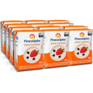 Pack 12un Creme de Leite Zero Lactose Piracanjuba 15% de Gordura 200g - Oferta na Shopee