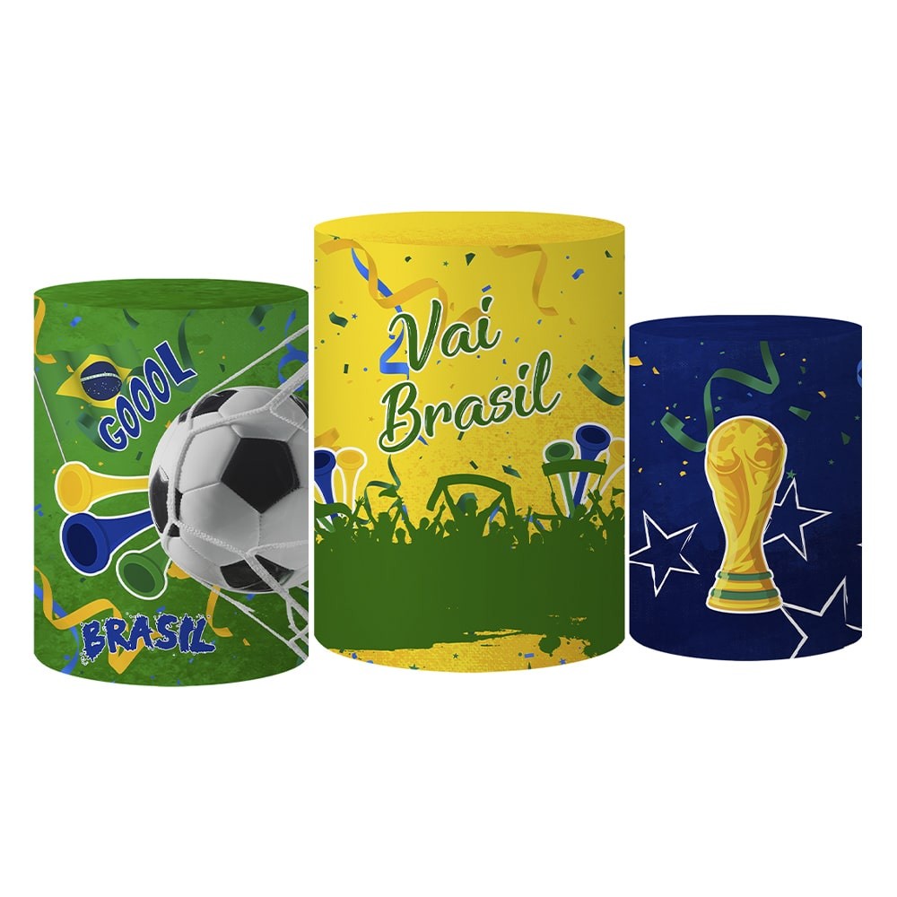 Trio Capas Cilindros Tema Brasil 3 Veste Fácil C/ Elástico | Envio Rapido Trio Capas Cilindros Tema Brasil 3 Veste Fácil C/ Elástico | Envio Rapido - Oferta na Shopee