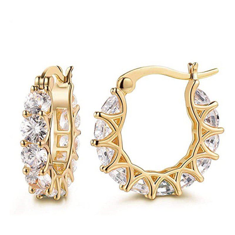 Moda Estilo Francês Brincos De Renda De Zircônia Totalmente Incrustados Em Forma De U Moda Estilo Francês Brincos De Renda De Zircônia Totalmente Incrustados Em Forma De U - Oferta na Shopee