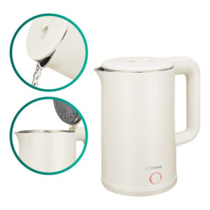 Chaleira Elétrica Onistek 1.6l Desligamento Automático 1500w Bege/220v 220v - Oferta na Shopee