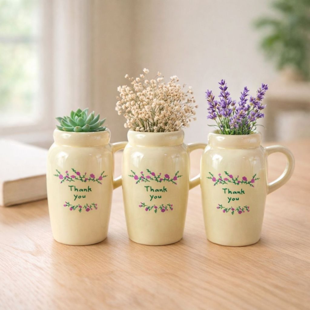 3 Vasos Decorativo Pequeno Cerâmica Com Alça Mini Vasinho Plantinha Decoração Casa Mesa Presente 3 Vasos Decorativo Pequeno Cerâmica Com Alça Mini Vasinho Plantinha Decoração Casa Mesa Presente