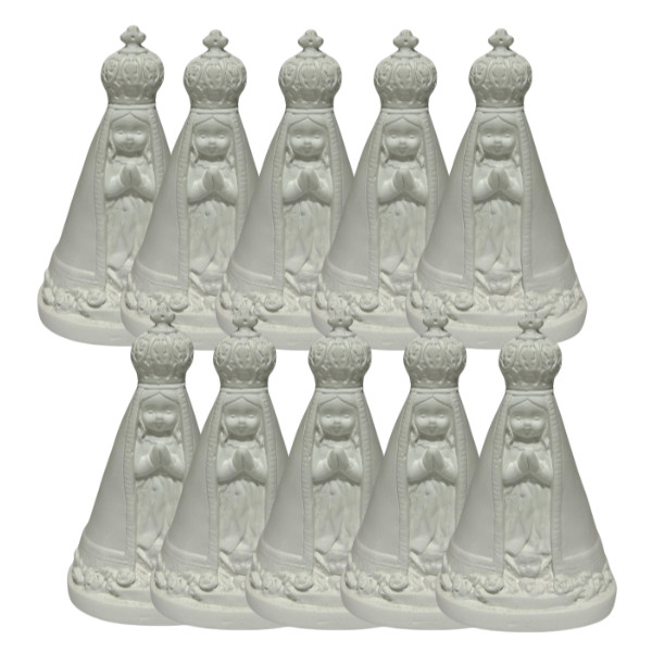 Kit com 10 Nossa Senhora Aparecida Baby 14cm em Gesso Cru Kit com 10 Nossa Senhora Aparecida Baby 14cm em Gesso Cru - Oferta na Shopee