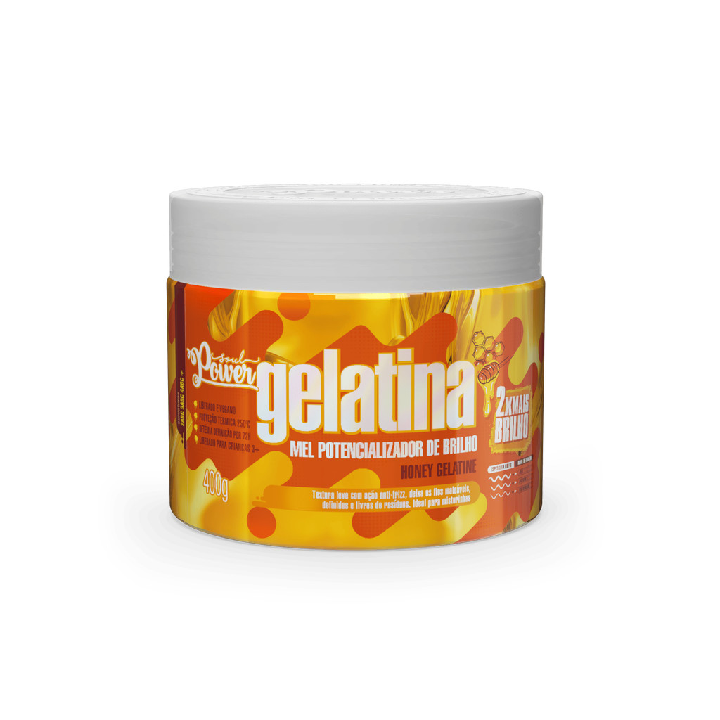 Gelatina Mel Potencializador de Brilho Soul Power – Define sem Pesar – 400g Gelatina Mel Potencializador de Brilho Soul Power – Define sem Pesar – 400g