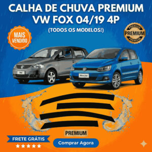 Defletor Calha de Chuva Fox / Crossfox / SpaceFox 2004 a 2019 4 Portas Original Ecoflex Fume - Oferta na Shopee
