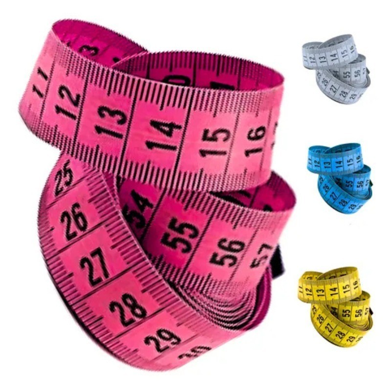 Fita de Medir Corporal Costura 150cm – Dupla face com numeração invertida Fita de Medir Corporal Costura 150cm – Dupla face com numeração invertida
