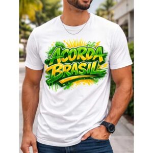 Camiseta Unissex Acorda Brasil Patriota de Direira Feminina e Masculina - Oferta na Shopee