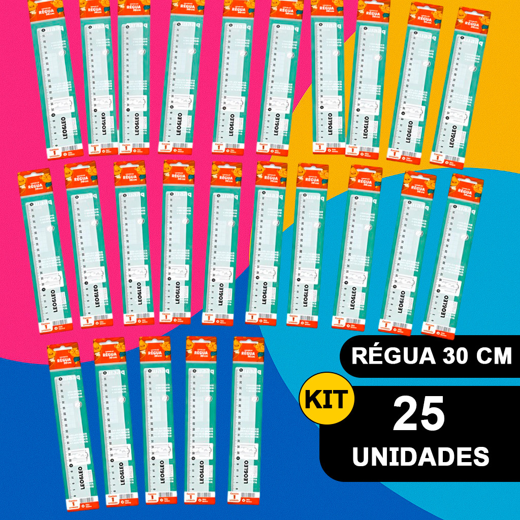 Kit 6 a 25 Réguas Escolares 30cm Transparente Cristal Acrílico Papelaria Material Escritório Medida Kit 6 a 25 Réguas Escolares 30cm Transparente Cristal Acrílico Papelaria Material Escritório Medida - Oferta na Shopee