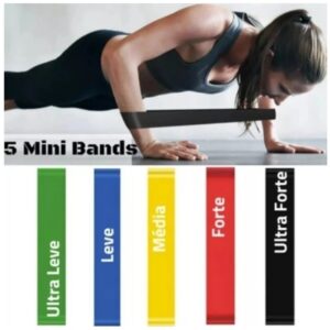 Kit Mini Band 5 Faixas Elásticas de Tensão Muscular  para Treino - Oferta na Shopee