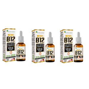 Kit 3x Vitamina Morango B12 Morango 20ml - Metilcobalamina 9