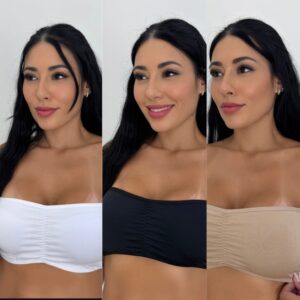 KIT 3 Top Tomara Que Caia Top Estilo Faixa Com Bojo Removivel - Oferta na Shopee