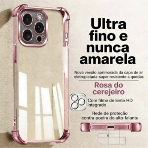 NUNCA Fica Amarela Capa Capinha Para iPhone 16 15 14 Plus 13 12 11 Pro Max 2 Em 1 Silicone Anti-Impacto Normal 4 Cantos - Oferta na Shopee