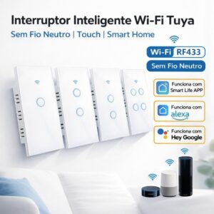 Interruptor Smart Wi-Fi Touch sem Fio Neutro