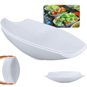 2 Peças Ovais Fundas para Buffet Salada 41cm Restaurante Profissional Melamina Branca - Oferta na Shopee