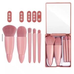 KIT 12PCS Mini Espelho De Maquiagem Portátil Com 5 Pcs Pincéis De Maquiagem Lupa Mão Segurar Bolso Dobrável - Oferta na Shopee