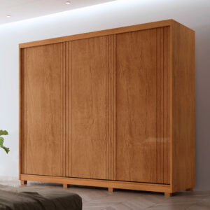 Guarda Roupa Casal Connor MDF 3 Portas 6 Cabideiros com Pés Moderna Mobília - Oferta na Shopee