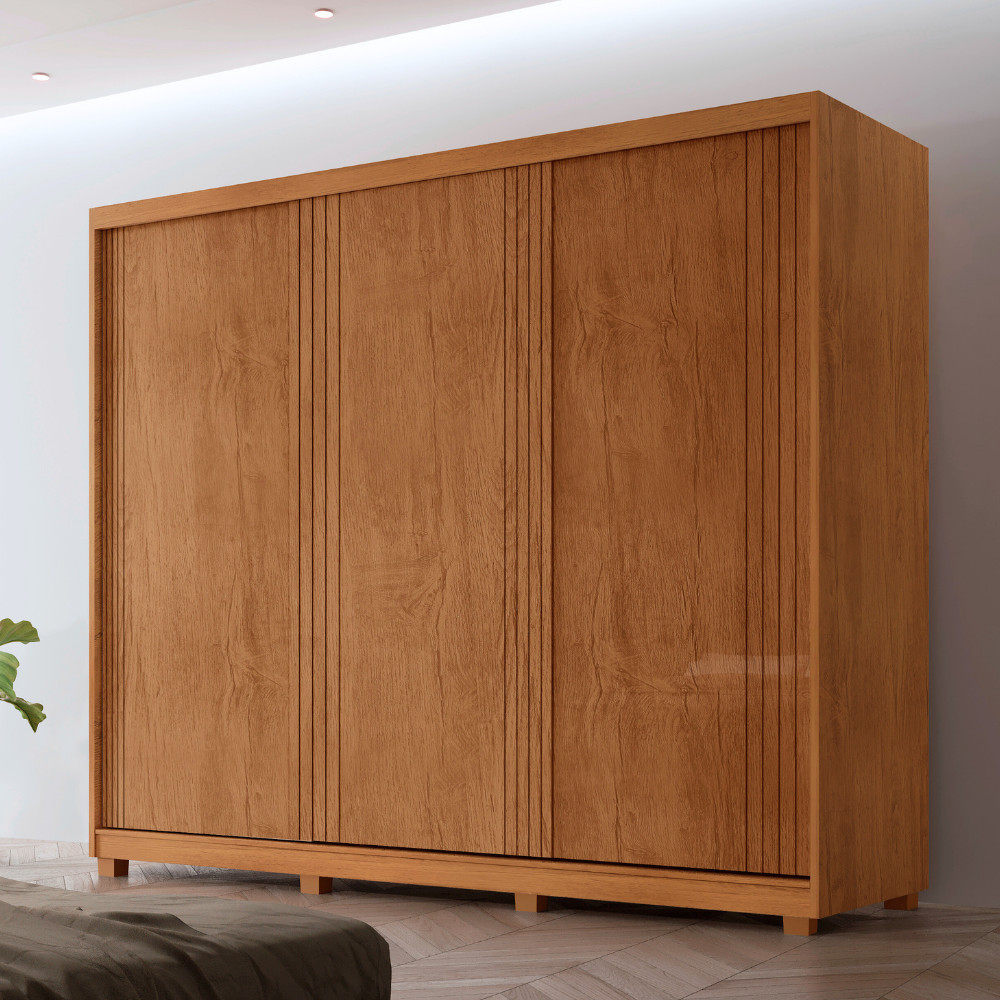 Guarda Roupa Casal Connor MDF 3 Portas 6 Cabideiros com Pés Moderna Mobília Guarda Roupa Casal Connor MDF 3 Portas 6 Cabideiros com Pés Moderna Mobília - Oferta na Shopee