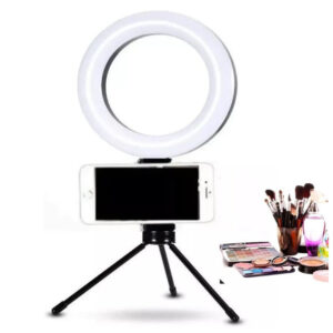 Ring Light Mesa Iluminador De Led 6 Polegadas Com Suporte Celular Para Mesa Anel Luz de 16CM Com Tripé - Oferta na Shopee
