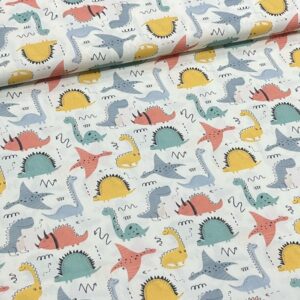 Tecido Tricoline Rotativo Dinossauro Baby Desenhos - Oferta na Shopee