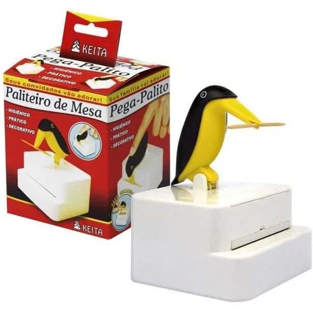 Paliteiro Automático Pinguim Decorativo Divertido Porta Palitos de Dente Higiênico para Mesa Cozinha Paliteiro Automático Pinguim Decorativo Divertido Porta Palitos de Dente Higiênico para Mesa Cozinha