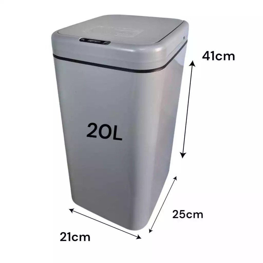 Lixeira Automática 16L/20L com Sensor de Movimento Cinza – Antiodor, Grande Capacidade, Moderna | Casa Chic Lixeira Automática 16L/20L com Sensor de Movimento Cinza – Antiodor, Grande Capacidade, Moderna | Casa Chic