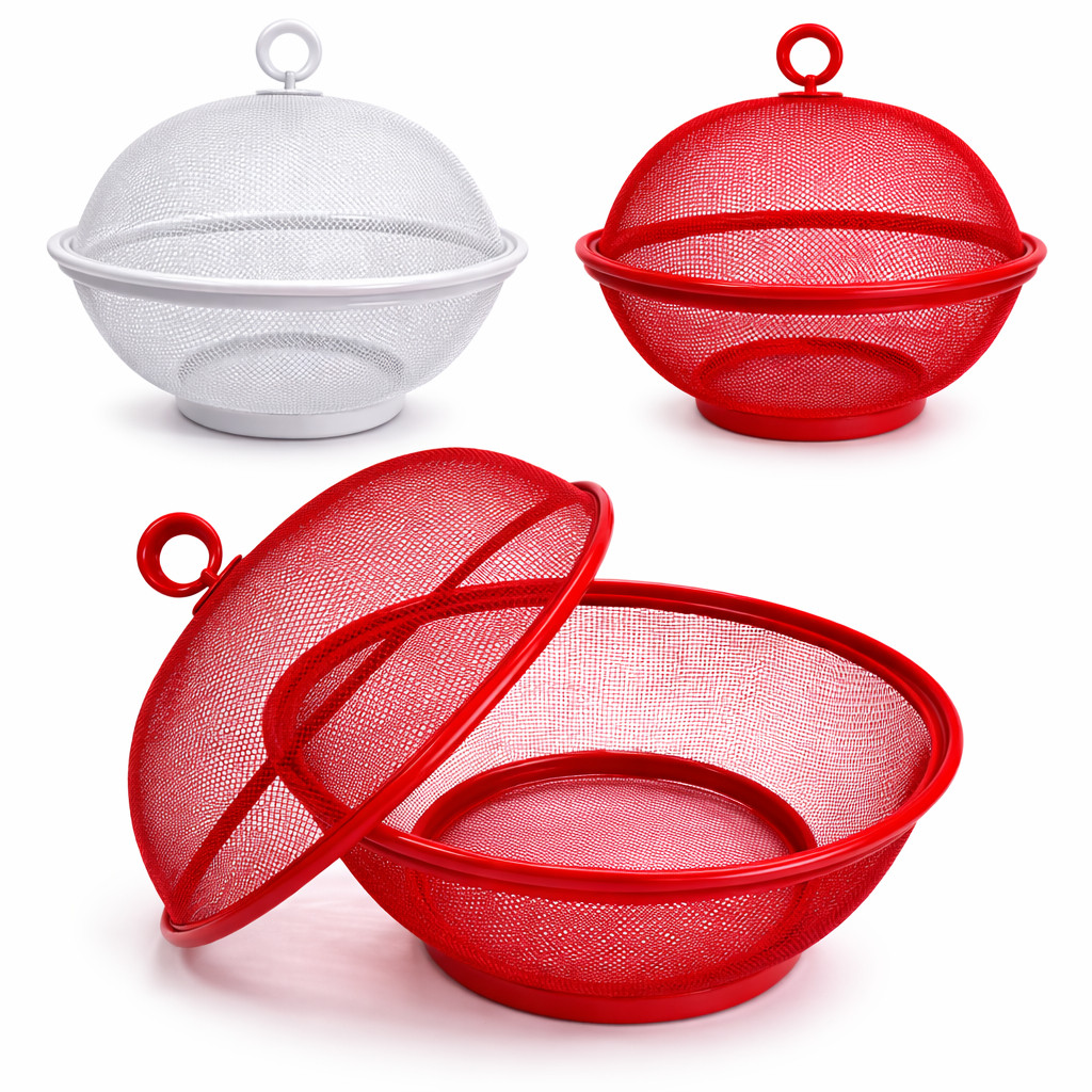 Fruteira Telada 26cm com Tampa Protetora Aço Ventilada Anti Moscas Insetos Cozinha Casa Fruteira Telada 26cm com Tampa Protetora Aço Ventilada Anti Moscas Insetos Cozinha Casa