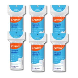 Kit 6x Discos de Algodão Cremer 300 Uni Absorvente Macio - Oferta na Shopee