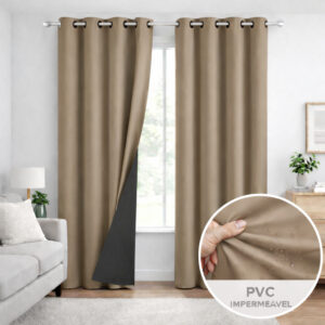 Cortina Blackout 280x160 PVC 100% Corta-Luz Para Sala Quarto Cozinha - Oferta na Shopee