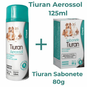 Tiuran Spray 125ml Sabonete 80g Higiene Pele Cães Gatos Pet Coceira Sarna Dermatite Pelos Banho Cachorro - Oferta na Shopee