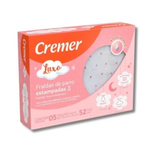 Pacote 5 Fraldas Luxo 100% Algodão Estampas  70x70cm Super Macia- Cremer - Oferta na Shopee