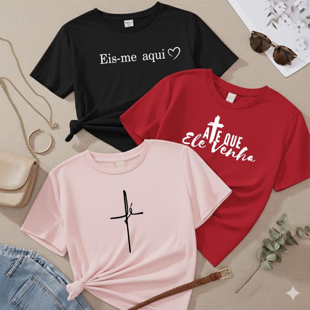 Kit 3 Camiseta Feminina Estampada 100% Algodão T-shirt Estilosa Envio Imediato Premium Kit 3 Camiseta Feminina Estampada 100% Algodão T-shirt Estilosa Envio Imediato Premium - Oferta na Shopee