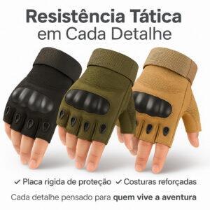Luva Tática Meio Dedo Militar Proteção Antiderrapante Para Moto Ciclismo Airsoft Outdoor - Oferta na Shopee