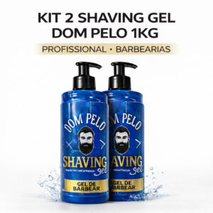 KIT 2 Gel de Barbear Dom Pelo Profissional | Shaving Gel Premium | Barba Sem Irritação | Uso Barbearia - Oferta na Shopee