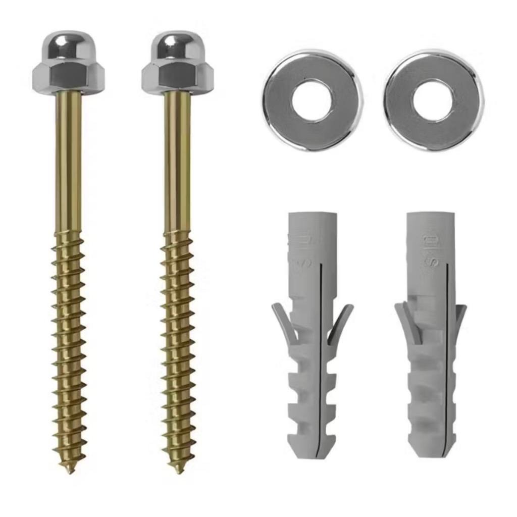 Kit 02 Parafusos Para Vaso Sanitário De Inox Latonado Bucha 8 , 10 ,12 Não Enferruja Kit 02 Parafusos Para Vaso Sanitário De Inox Latonado Bucha 8 , 10 ,12 Não Enferruja