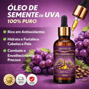 Óleo de Semente de Uva 100% Puro 30ml Derma-mi – Antioxidante Natural