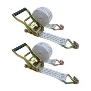 Kit 02 Cintas De Amarração Brancas 9m 3 Ton Cada Com Catracas E Ganchos J Para Carga - Oferta na Shopee