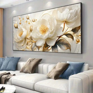 Quadro Decorativo 80x110cm Flores Douradas Mármore Decoração de Parede Hall Luxo Sala Quarto MDF - Oferta na Shopee