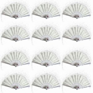 10 Leques com Glitter Estampado luxo 43x22 - Oferta na Shopee