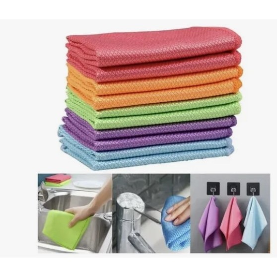 KIT 10 PANOS DE LIMPEZA ESCAMA DE PEIXE TOALHA MAGICA - Cores Sortidas KIT 10 PANOS DE LIMPEZA ESCAMA DE PEIXE TOALHA MAGICA - Cores Sortidas - Oferta na Shopee
