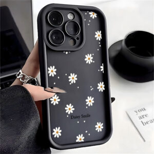 Margarida Sorriso Capa Capinha Para iPhone 17 Ar 14 15 16 Plus XR 11 12 13 Pro Max Normal Silicone Anti-Impacto - Oferta na Shopee
