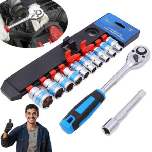 Jogo De Soquete Sextavado 1/2 Catraca 12 Peças com Extensão 10 a 24mm - Oferta na Shopee