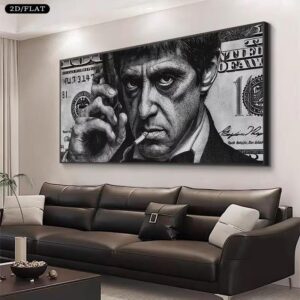 Quadro Decorativo Scarface Al Pacino Nota de Dólar - Oferta na Shopee