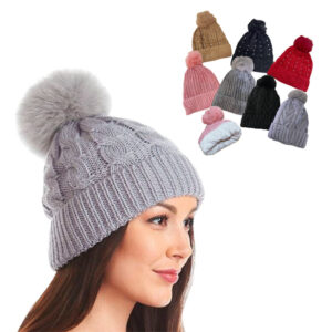 Touca Pompom Forrada Feminina Outono Inverno AT094 - Oferta na Shopee