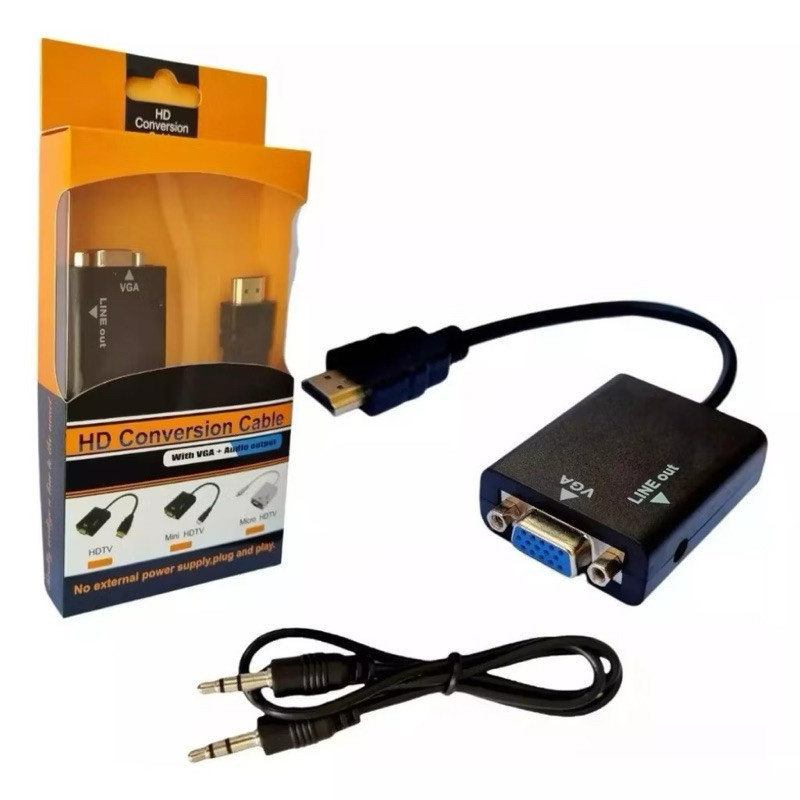 Cabo Conversor Adaptador Hdmi Para Vga Com Saída P2 Áudio-LC Cabo Conversor Adaptador Hdmi Para Vga Com Saída P2 Áudio-LC - Oferta na Shopee