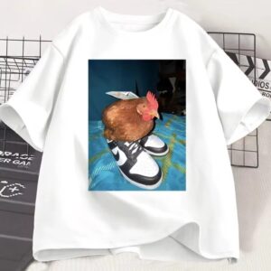 Camiseta Frango Meme Humor Galo Com Sapatos Unissex Engraçado - Oferta na Shopee