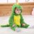 Bebê Bonitinho Romper One Piece Green Dinossauro Cartoon Roupa De Inverno Flanela Fato De Salto Macio