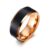 Vnox Mens Anel De Carboneto De Tungstênio Homens Preto Fosco Escovado Anel De Noivado Casamento Jóias