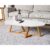 Mesa de Centro Sala Classic Oval com Pés em Madeira Maciça